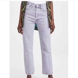 Agolde Light Purple Straight Leg Jeans Size 25 90s Pinch Waist